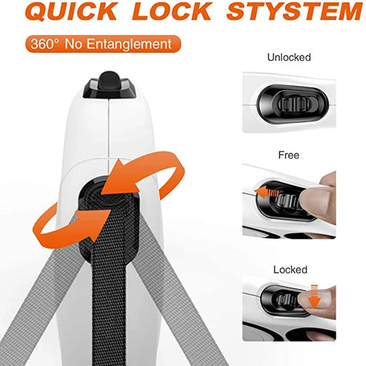 Extending Dog Leash - 3/5/8M Durable Nylon Automatic Retractable Lead for All Dog Sizes