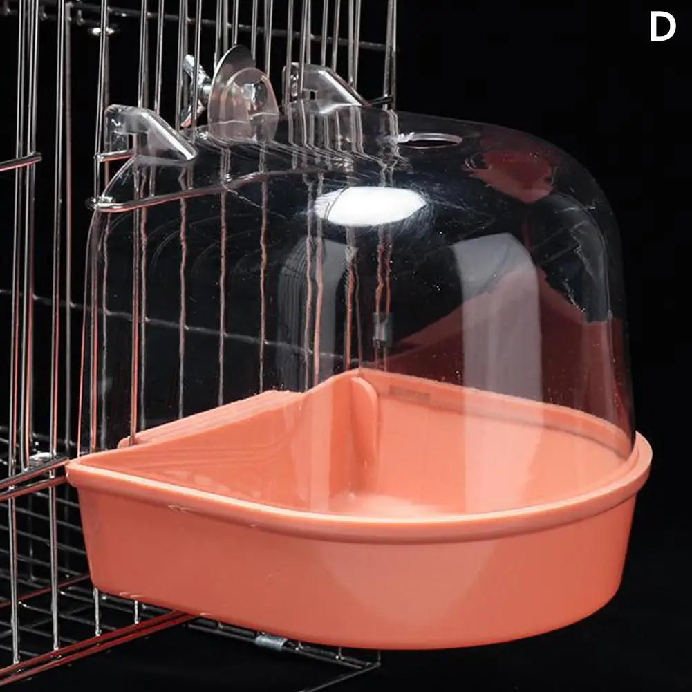 Clear Hanging Bird Bath - Cage Bathtub for Parakeets & Cockatiels