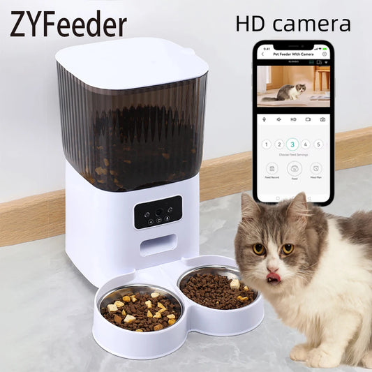 Smart Pet Feeder with HD Camera - 5L Automatic WiFi Food Dispenser System