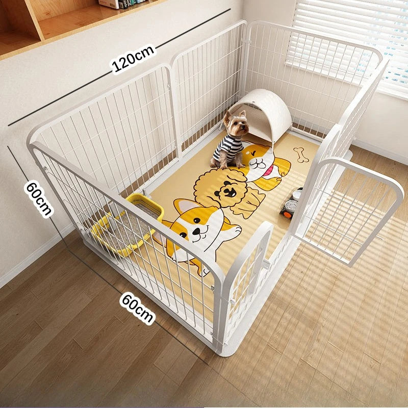 Modular Pet Playpen - Customizable Indoor Dog Fence with Door for Small to Medium Dogs
