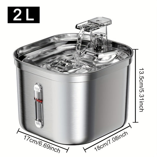 Stainless Steel Cat Water Fountain – Quiet, Hygienic, Easy to Clean