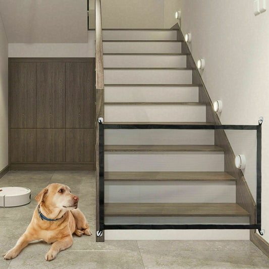 Pet Dog Cat Safety Gate Mesh Fence Magic Portable Guard Net Stairs Doors