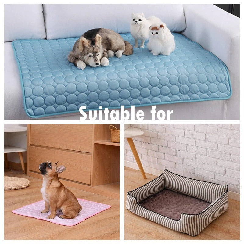 Premium Dog Cooling Mat - Ice Silk Pet Cooling Pad for Hot Weather Relief