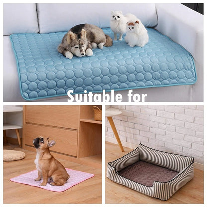 Premium Dog Cooling Mat - Ice Silk Pet Cooling Pad for Hot Weather Relief