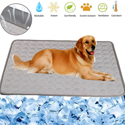 Premium Dog Cooling Mat - Ice Silk Pet Cooling Pad for Hot Weather Relief