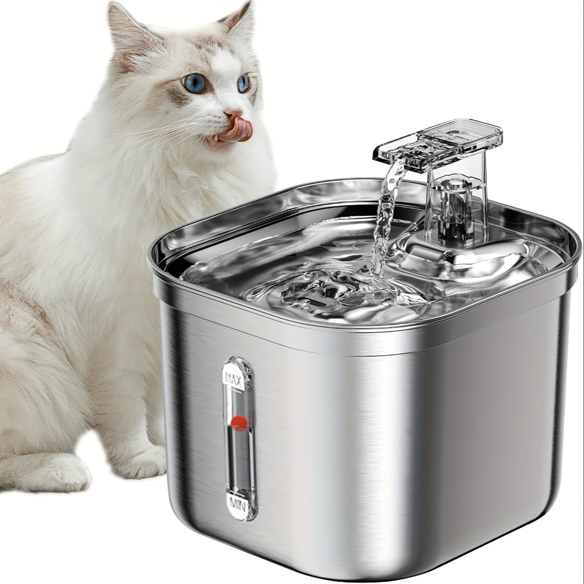 Stainless Steel Cat Water Fountain – Quiet, Hygienic, Easy to Clean