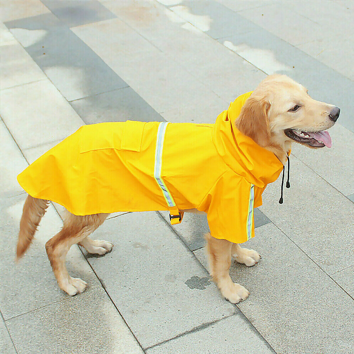 Waterproof Dog Raincoat - Reflective Hooded Jacket with Leash Hole