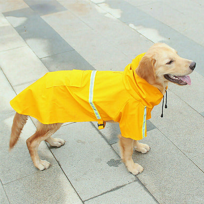 Waterproof Dog Raincoat - Reflective Hooded Jacket with Leash Hole