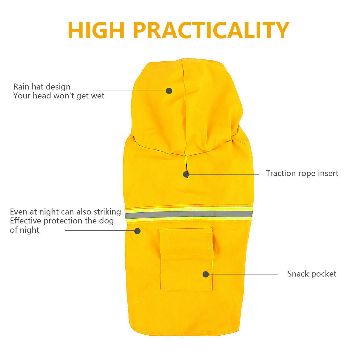 Waterproof Dog Raincoat - Reflective Hooded Jacket with Leash Hole