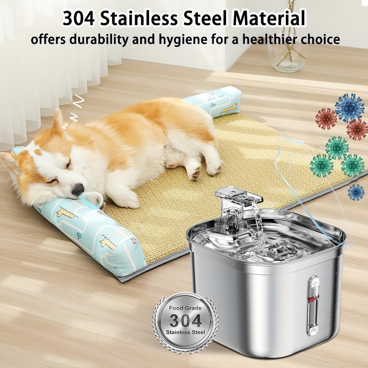 Stainless Steel Cat Water Fountain – Quiet, Hygienic, Easy to Clean