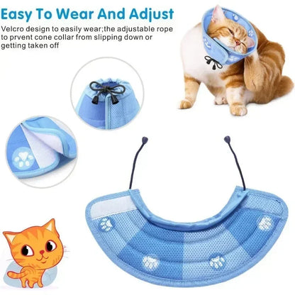 Soft Cat Recovery Cone Collar - Adjustable Post-Surgery Elizabethan Collar