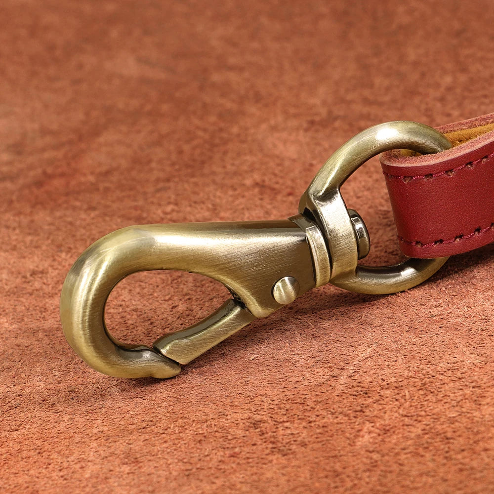 Premium Genuine Leather Dog Leash - Heavy-Duty Lead for Medium to Large Dogs | Petziverse
