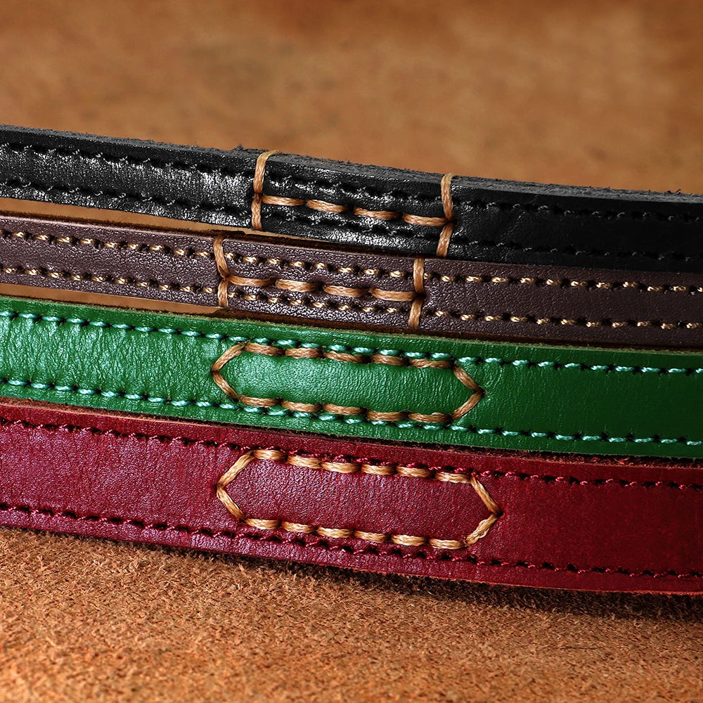 Premium Genuine Leather Dog Leash - Heavy-Duty Lead for Medium to Large Dogs | Petziverse