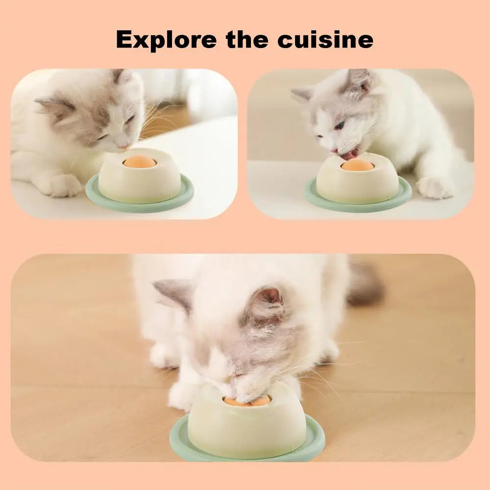 Interactive Cat Lick Mat - Rotating Slow Feeder & Puzzle Bowl | Petziverse
