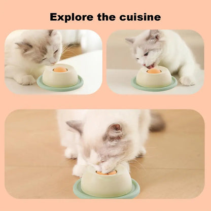 Interactive Cat Lick Mat - Rotating Slow Feeder & Puzzle Bowl | Petziverse