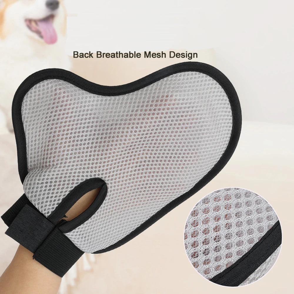 Pet Grooming Glove - Gentle Bath & Massage Brush for Cats & Dogs