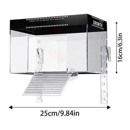 Over-Tank Turtle Basking Platform with Lid - Aquatic Reptile Dock & Resting Area