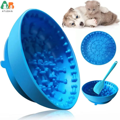 Pet Lick Mat & Bowl Set - Anxiety Relief & Slow Feeding Solution | Petziverse
