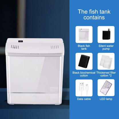 Mini Betta Fish Tank - Small Desktop Aquarium for Home & Office