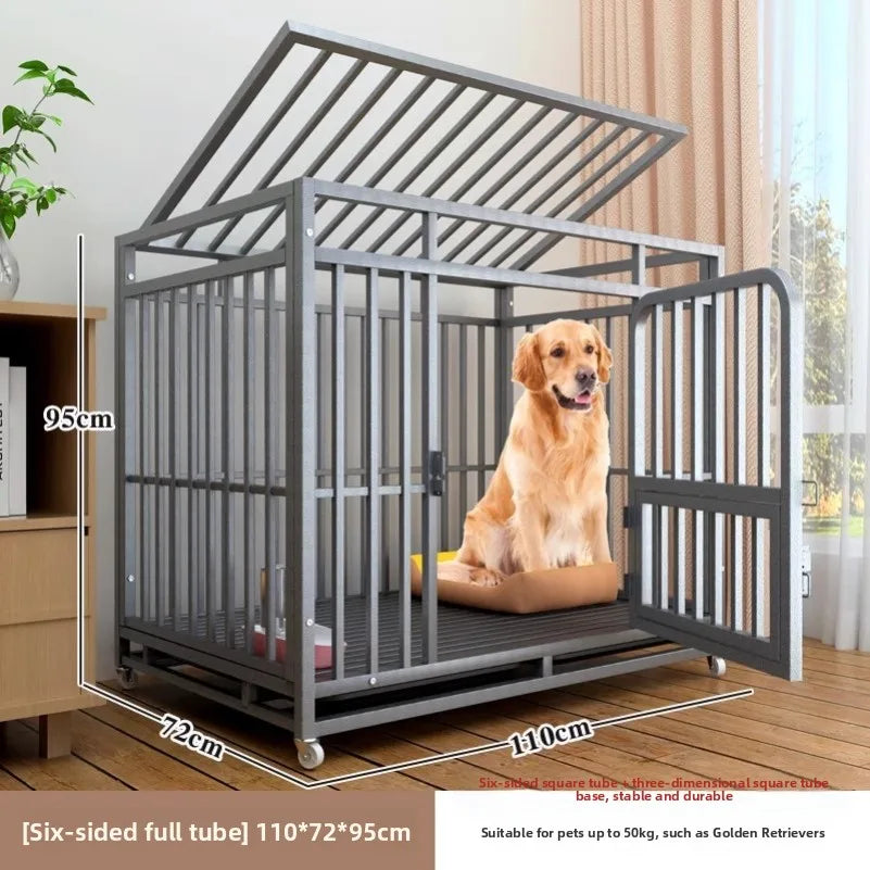 Large Indoor Dog Cage with Toilet Area - Premium Pet Enclosure for Medium to Large Dogs