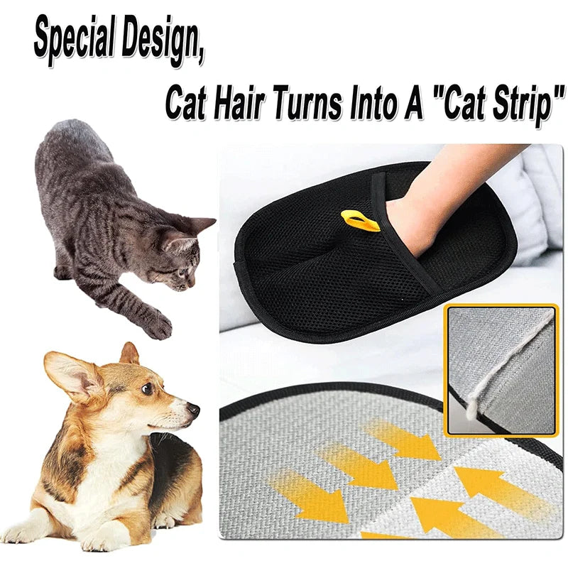 Premium Pet Hair Removal Gloves - Professional Static-Free Grooming Kit