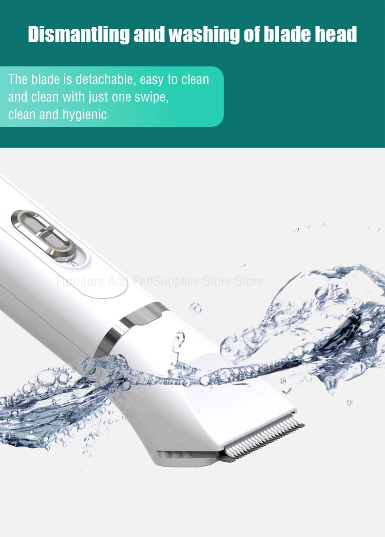Professional Dog Hair Clippers - USB Rechargeable Silent Pet Grooming Trimmer