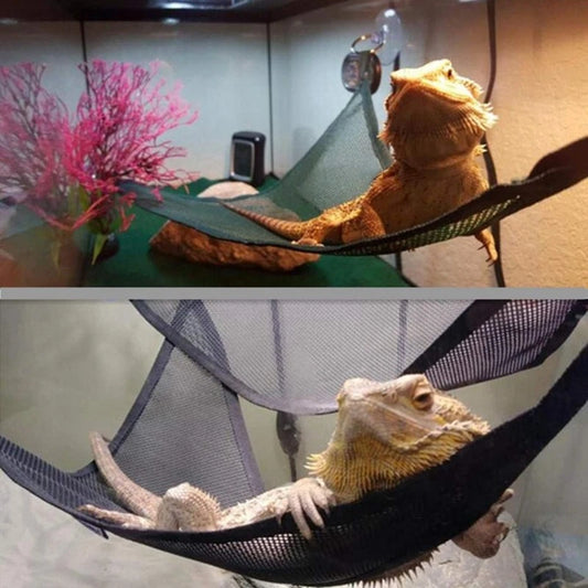 Reptile Hammock Lounger - Terrarium Accessory for Bearded Dragons and Lizards