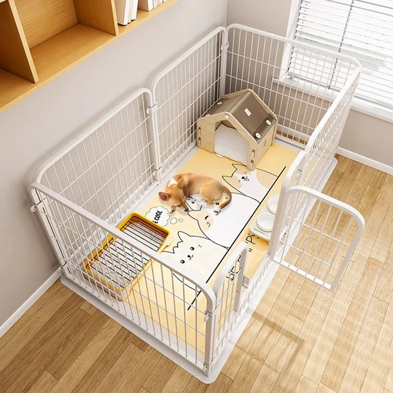 Modular Pet Playpen - Customizable Indoor Dog Fence with Door for Small to Medium Dogs