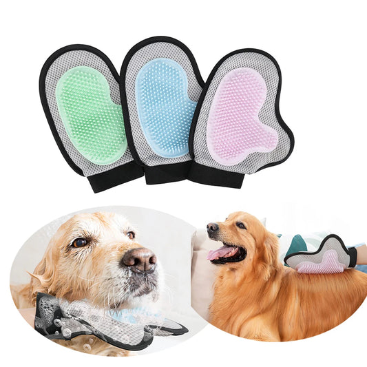 Pet Grooming Glove - Gentle Bath & Massage Brush for Cats & Dogs