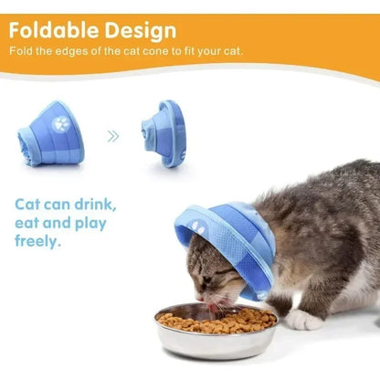 Soft Cat Recovery Cone Collar - Adjustable Post-Surgery Elizabethan Collar