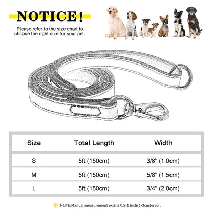 Premium Genuine Leather Dog Leash - Heavy-Duty Lead for Medium to Large Dogs | Petziverse