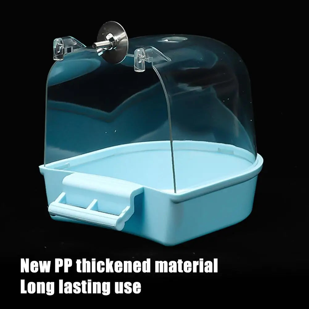 Clear Hanging Bird Bath - Cage Bathtub for Parakeets & Cockatiels