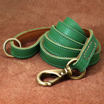 Premium Genuine Leather Dog Leash - Heavy-Duty Lead for Medium to Large Dogs | Petziverse