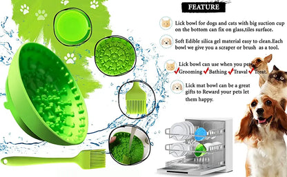 Pet Lick Mat & Bowl Set - Anxiety Relief & Slow Feeding Solution | Petziverse
