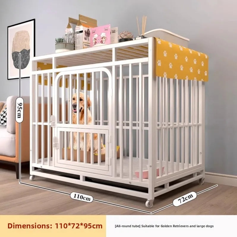Large Indoor Dog Cage with Toilet Area - Premium Pet Enclosure for Medium to Large Dogs