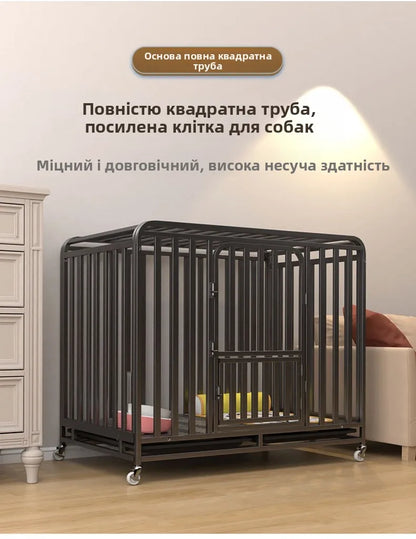 Large Indoor Dog Cage with Toilet Area - Premium Pet Enclosure for Medium to Large Dogs