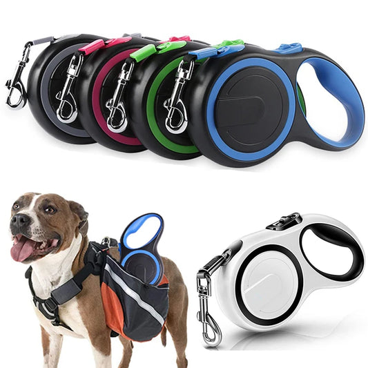 Extending Dog Leash - 3/5/8M Durable Nylon Automatic Retractable Lead for All Dog Sizes