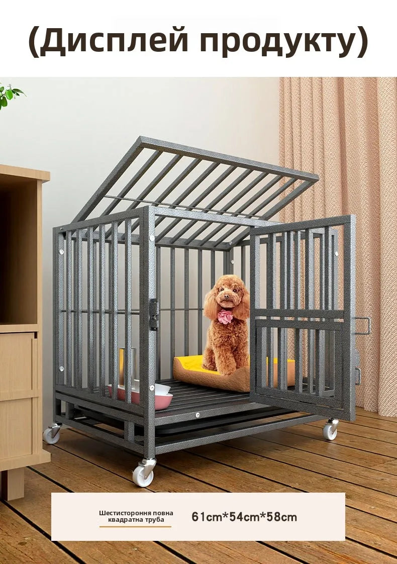 Large Indoor Dog Cage with Toilet Area - Premium Pet Enclosure for Medium to Large Dogs