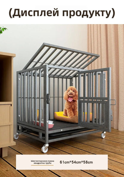 Large Indoor Dog Cage with Toilet Area - Premium Pet Enclosure for Medium to Large Dogs