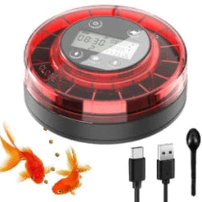 Professional Automatic Fish Feeder - Programmable Timer Dispenser with LCD Display