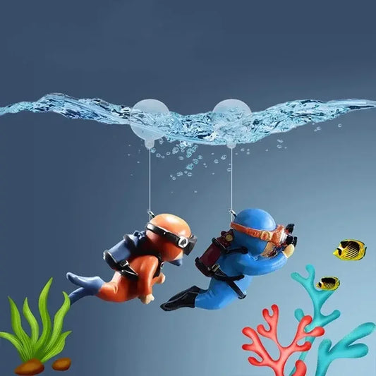 Floating Astronaut Diver Aquarium Ornament - Unique Fish Tank Decoration