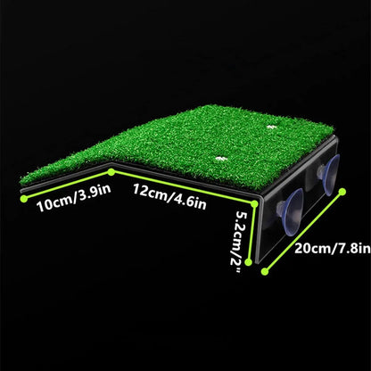 Grass Turtle Basking Platform - Natural Lawn Ramp for Aquarium Tanks