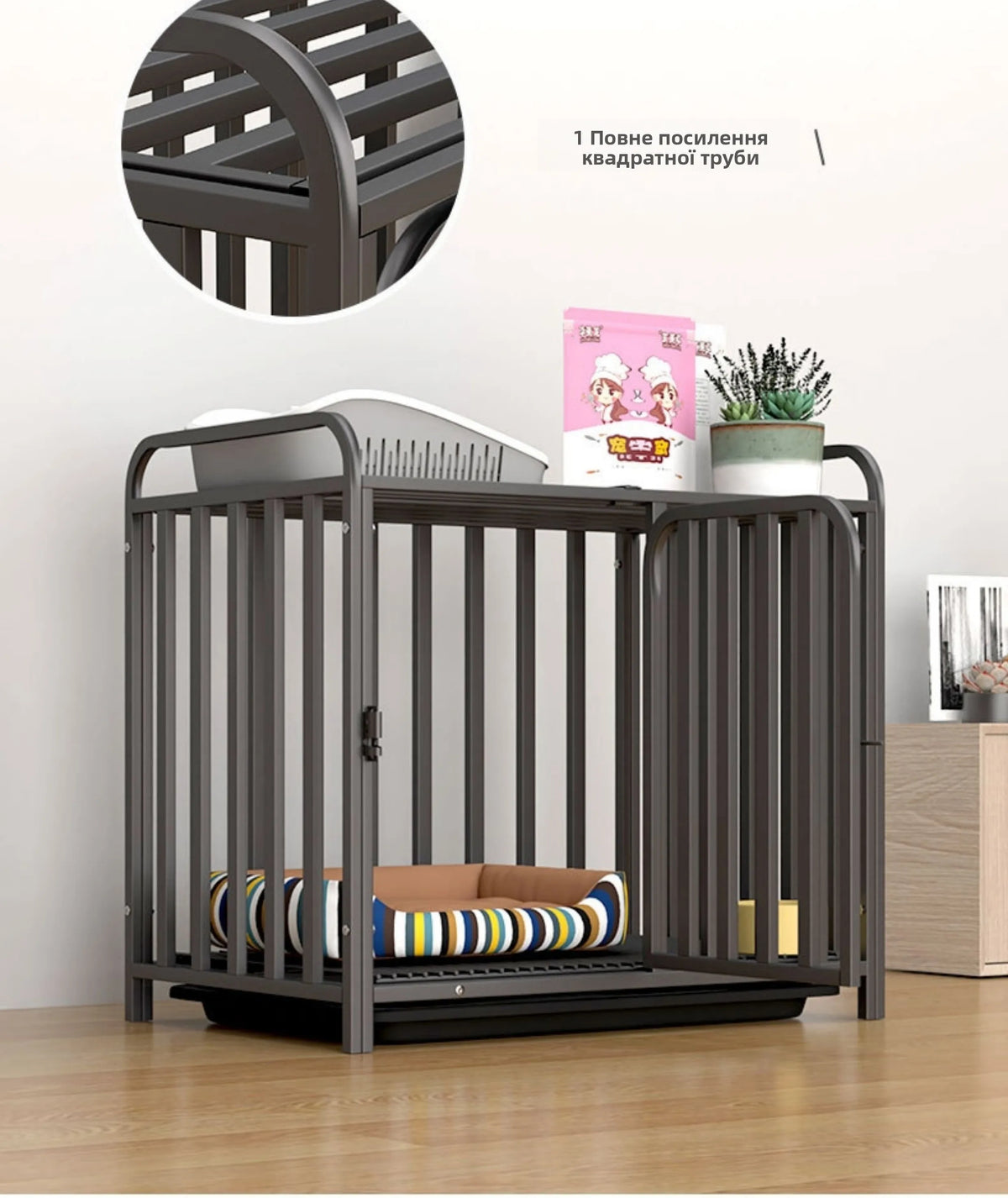Large Indoor Dog Cage with Toilet Area - Premium Pet Enclosure for Medium to Large Dogs
