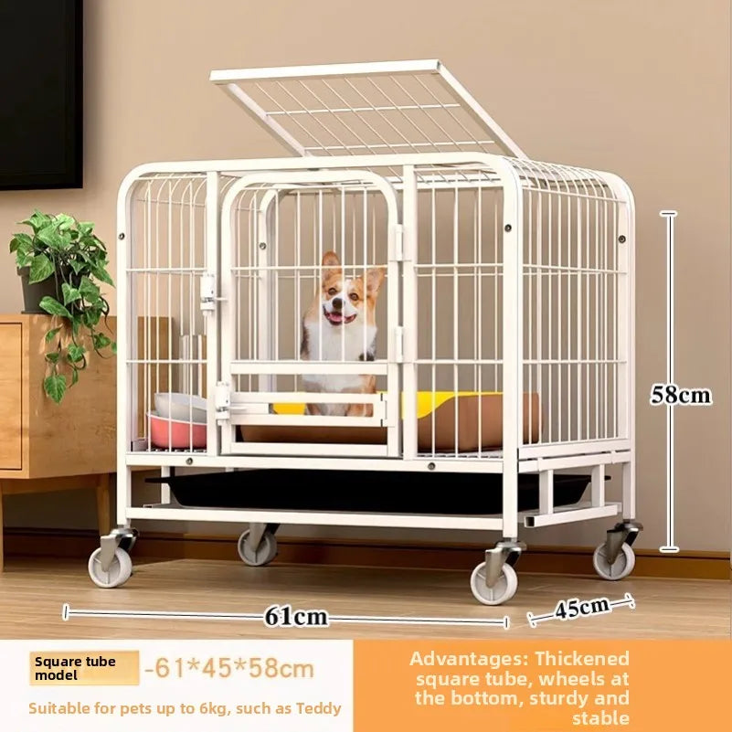 Large Indoor Dog Cage with Toilet Area - Premium Pet Enclosure for Medium to Large Dogs
