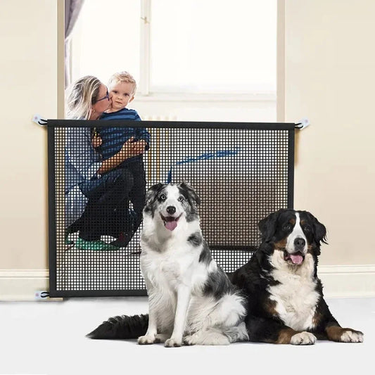 Premium Dog Fence - Ingenious Mesh Safety Gate for Indoor & Outdoor Pet Enclosure