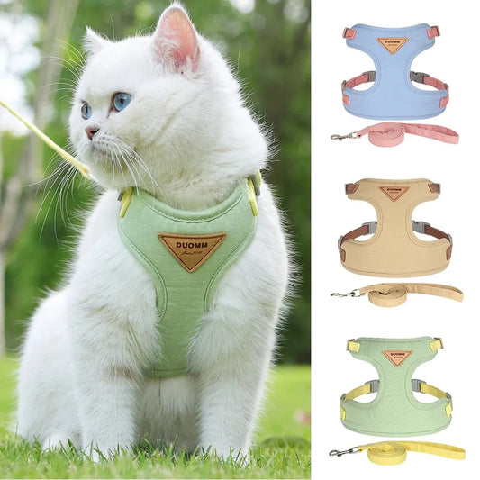 Escape-Proof Cat Harness & Collar Set - Adjustable Walking Harness for Kittens & Cats