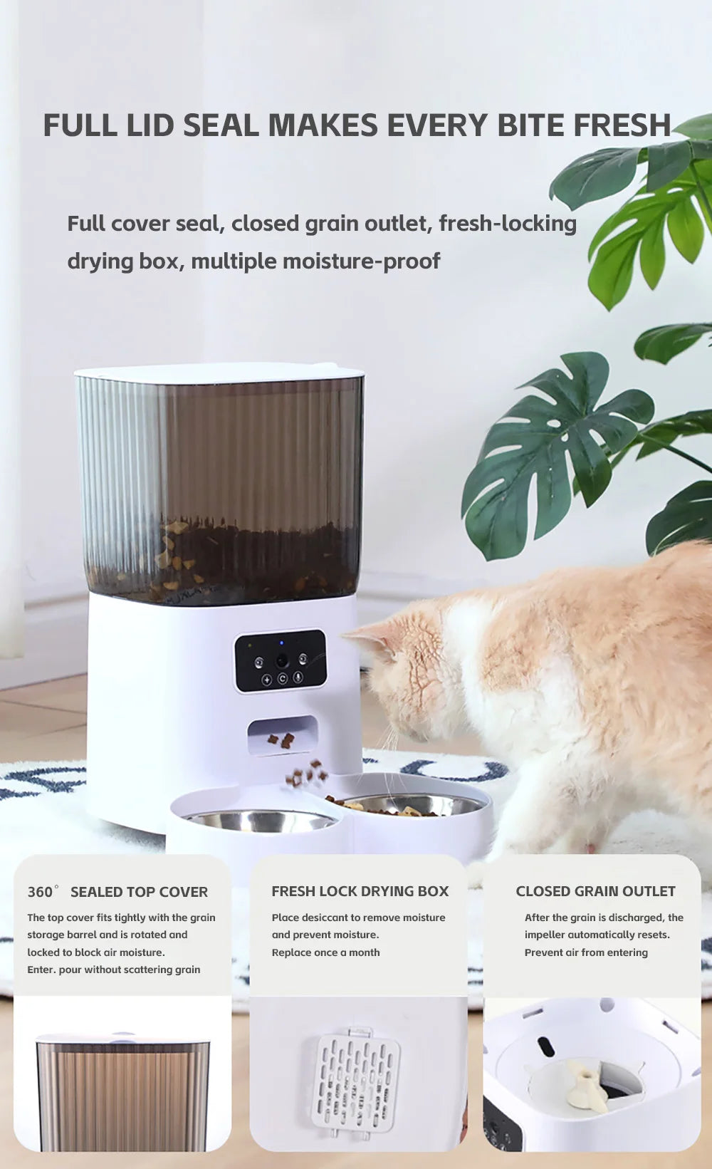 Smart Pet Feeder with HD Camera - 5L Automatic WiFi Food Dispenser System