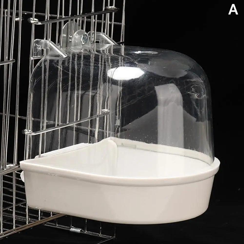 Clear Hanging Bird Bath - Cage Bathtub for Parakeets & Cockatiels