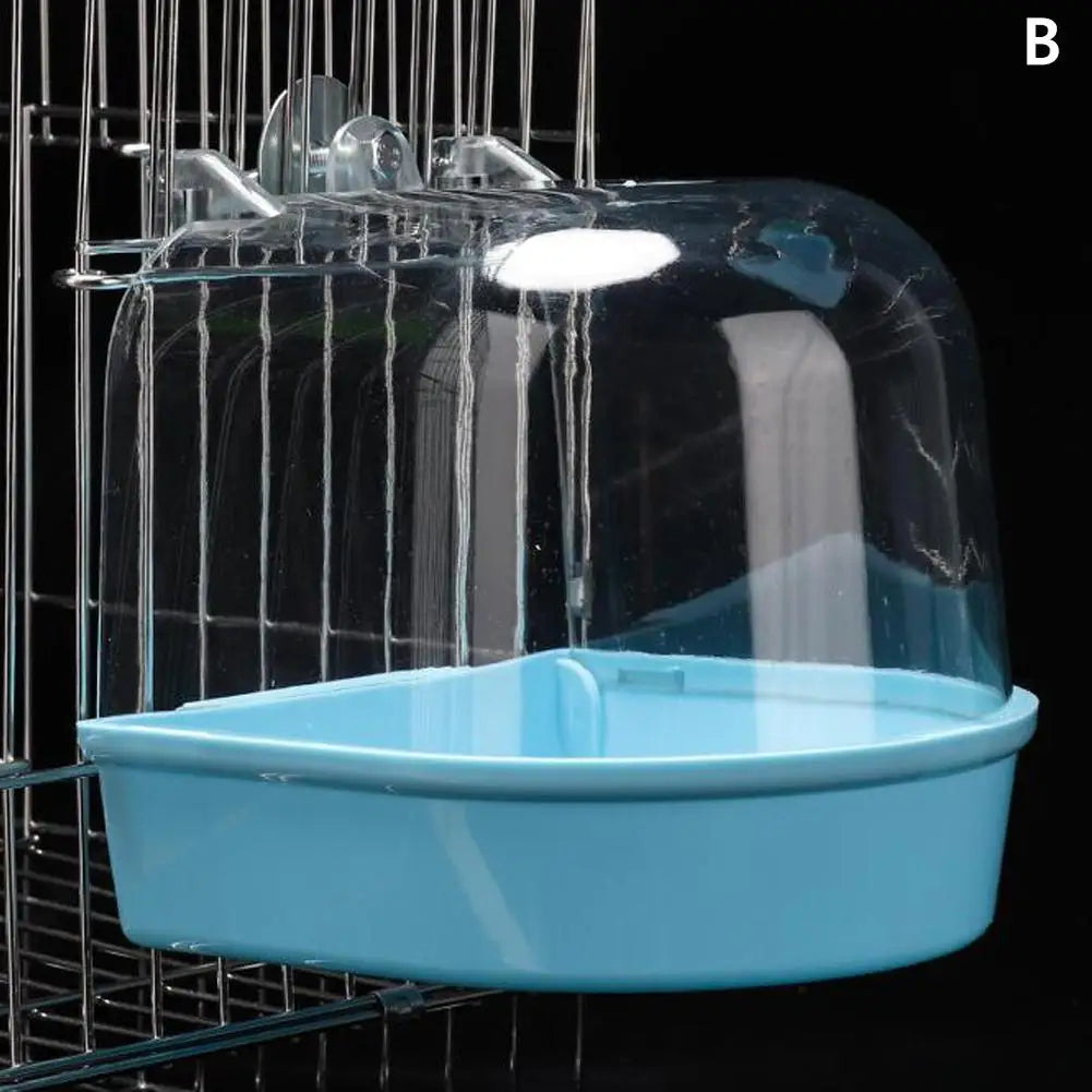 Clear Hanging Bird Bath - Cage Bathtub for Parakeets & Cockatiels