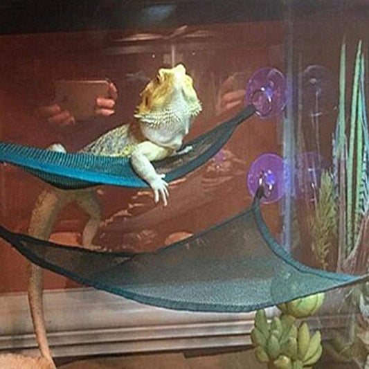 Reptile Hammock Lounger - Terrarium Accessory for Bearded Dragons and Lizards